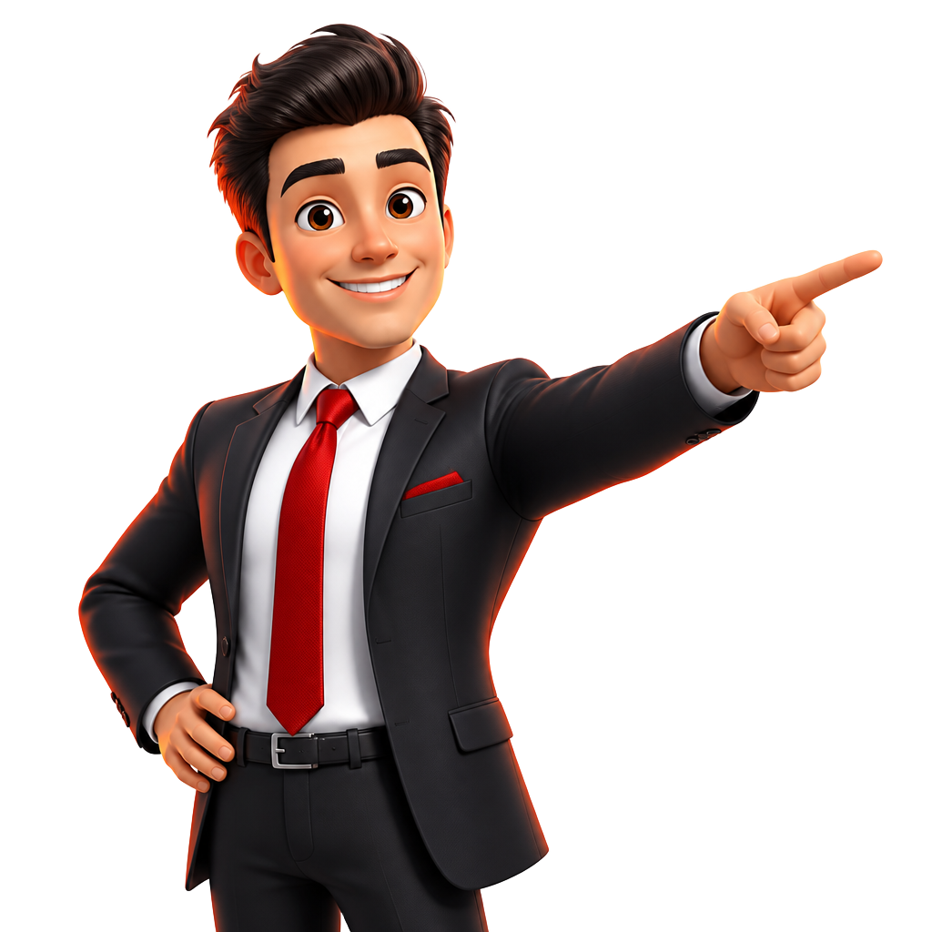 Sales on Rocket captain pointing forward