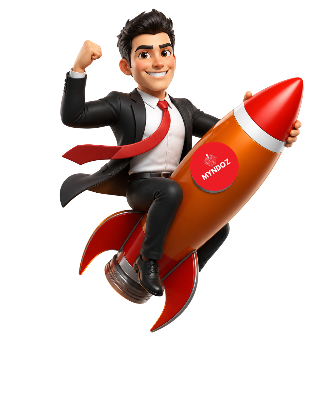 Sales on Rocket captain launching upward on a rocket
